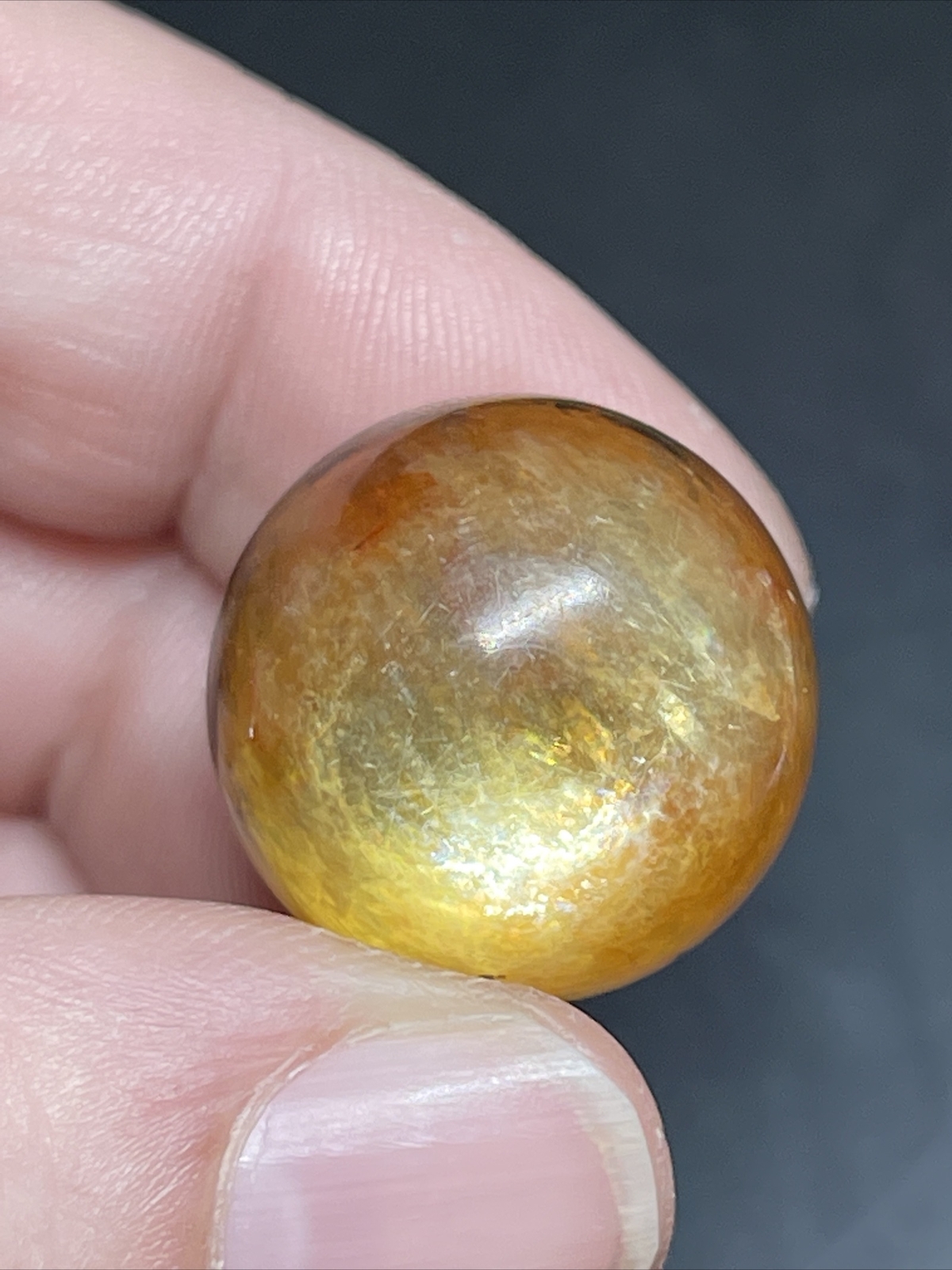 Yellow Mica Mini Sphere Ball Orb Marble Crystal 20.2mm