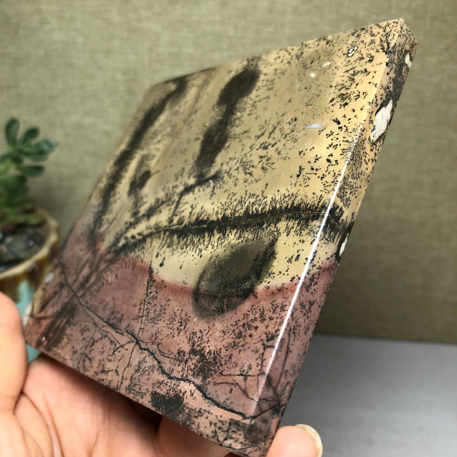 Natural Chinese painting stone crystal ornaments for home decoration 259g A5362