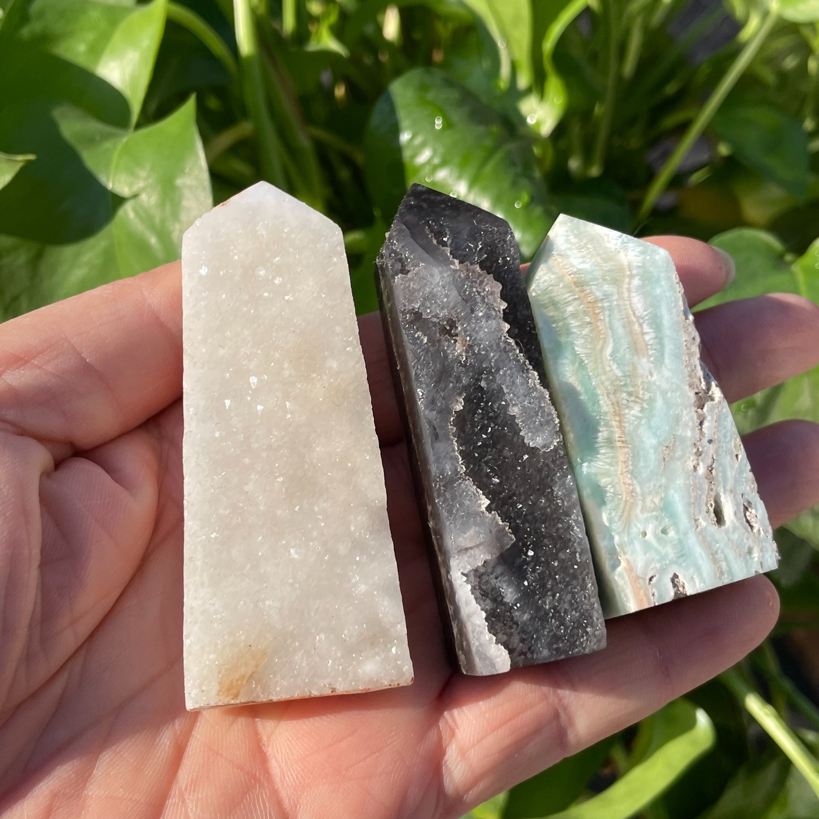 16pcs A LOT Natural quartz obelisk crystal WAND point healing random
