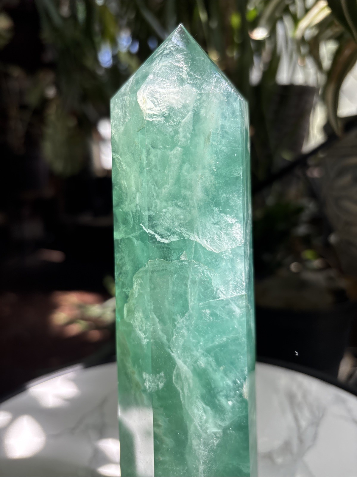 7.75″ Deep Opaque Green Fluorite Tower 726g
