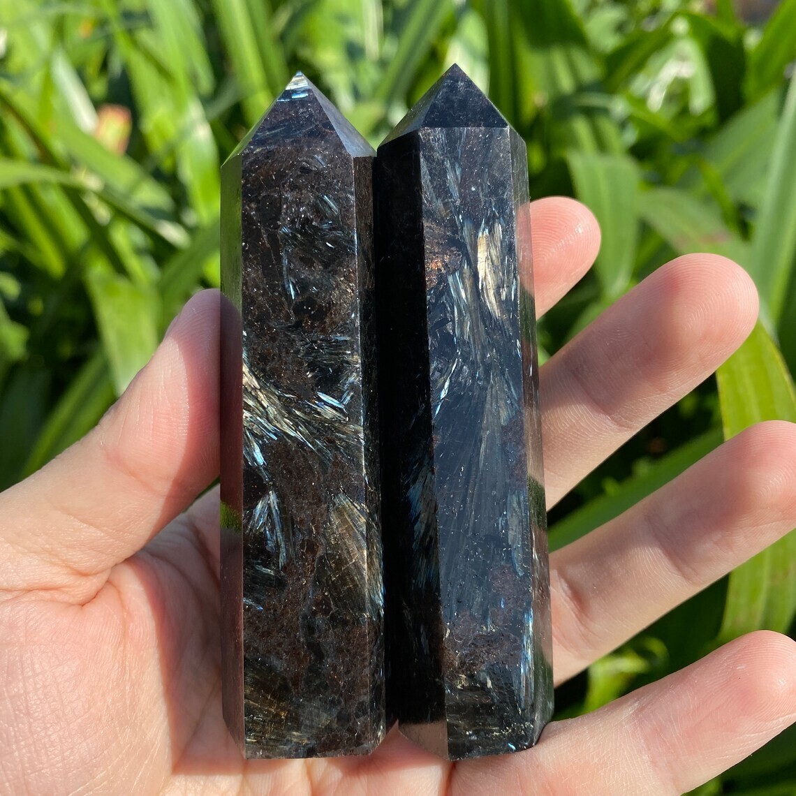 Wholesale Lot 1 Lb Natural Arfvedsonite Quartz Obelisk Tower Crystal Wand Energy