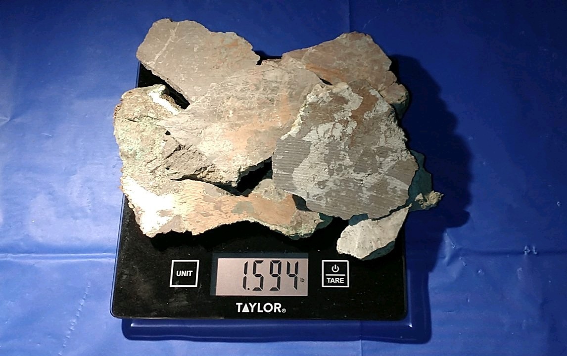 6 Small Slabs Rough Cut Native Copper Nugget Keweenaw Michigan 1.5 lb. in Matrix