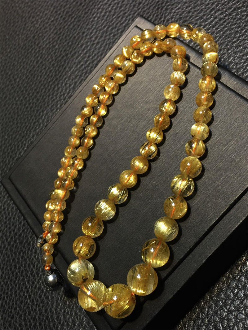 Top Natural Rutilated Quartz Healing Crystal Bracelet Necklace Reiki Gift 30.8g
