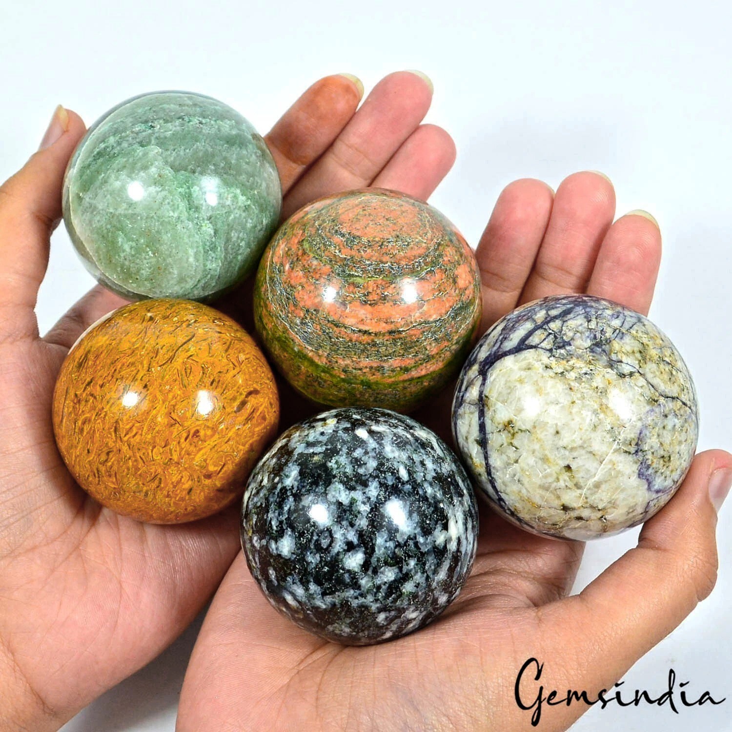 5035 Ct Natural Untreated Multi Gems Healing Crystal Mineral Sphere With Stand