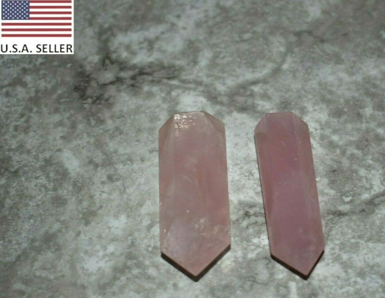 2 pieces 2 inches to 2.25 inches Pink Quartz Crystal Points, Natural Rock