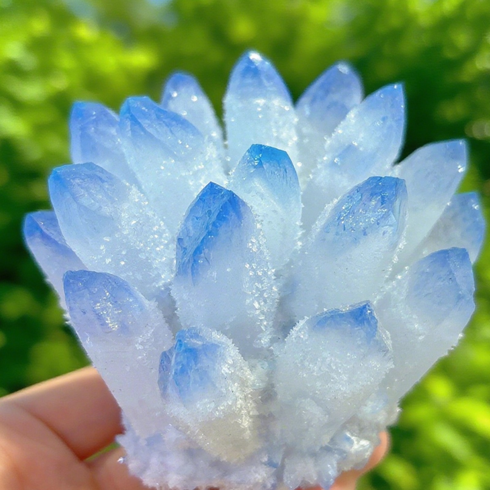 300g Rare Blue Quartz Crystal Cluster Rough Geode Healing Reiki Art Home Decor