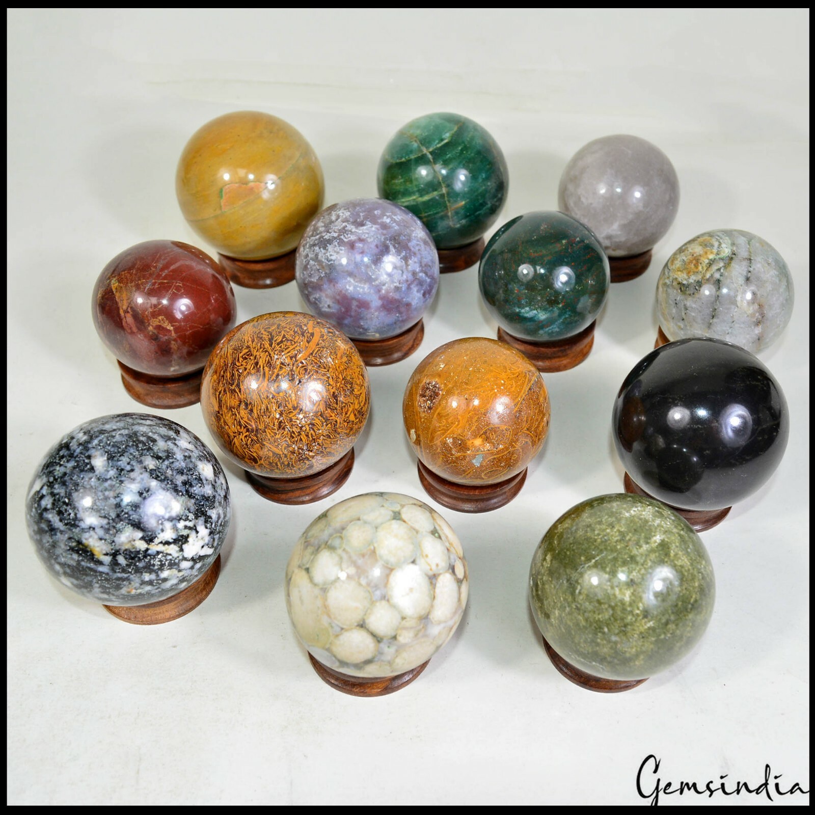 2.4 Kilo Natural Untreated Multi Gemstone Healing Crystal Sphere Ball With Stand