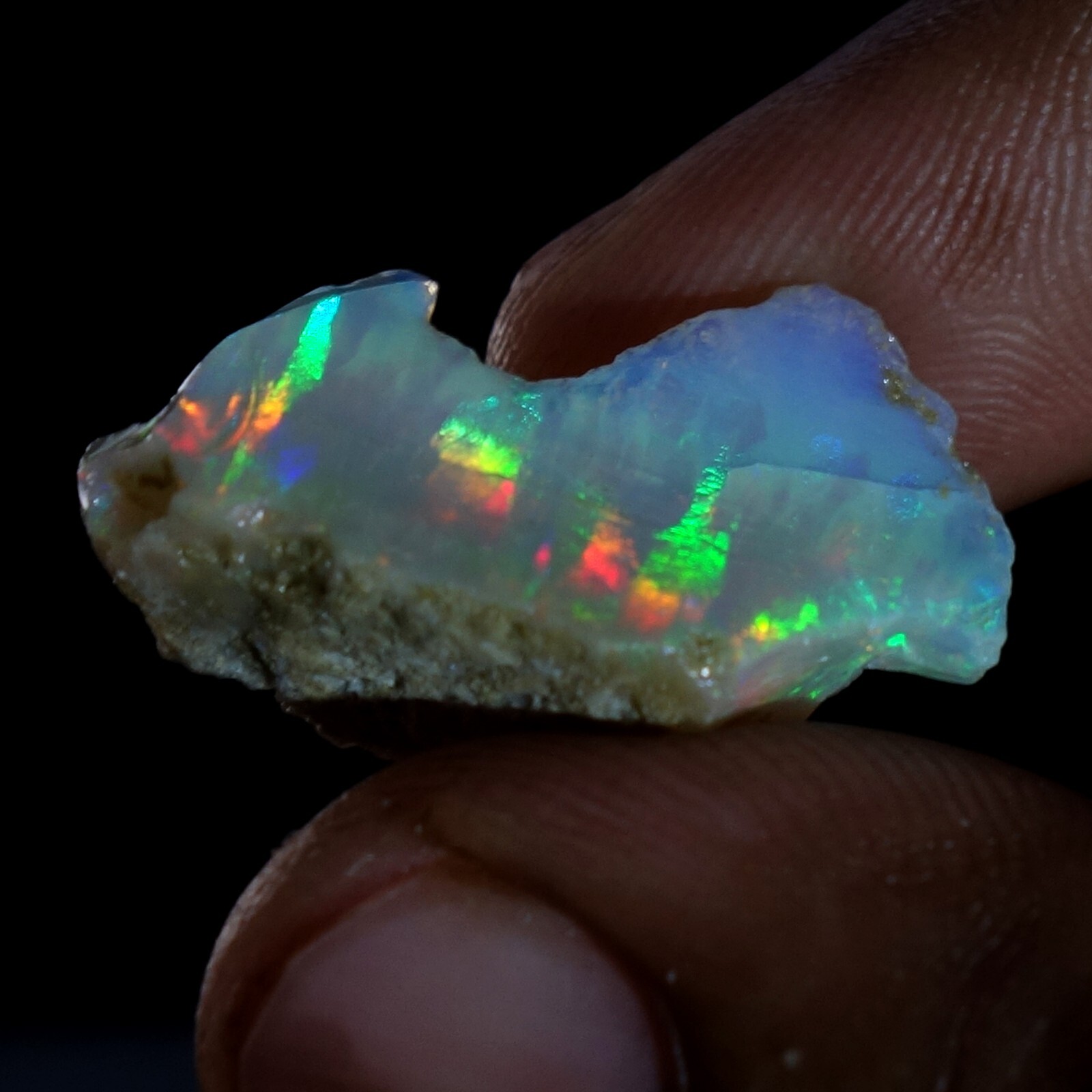 Natural Flashing Ethiopian Opal Rough Specimen Multi-colored 16.00 Cts. Gemstone