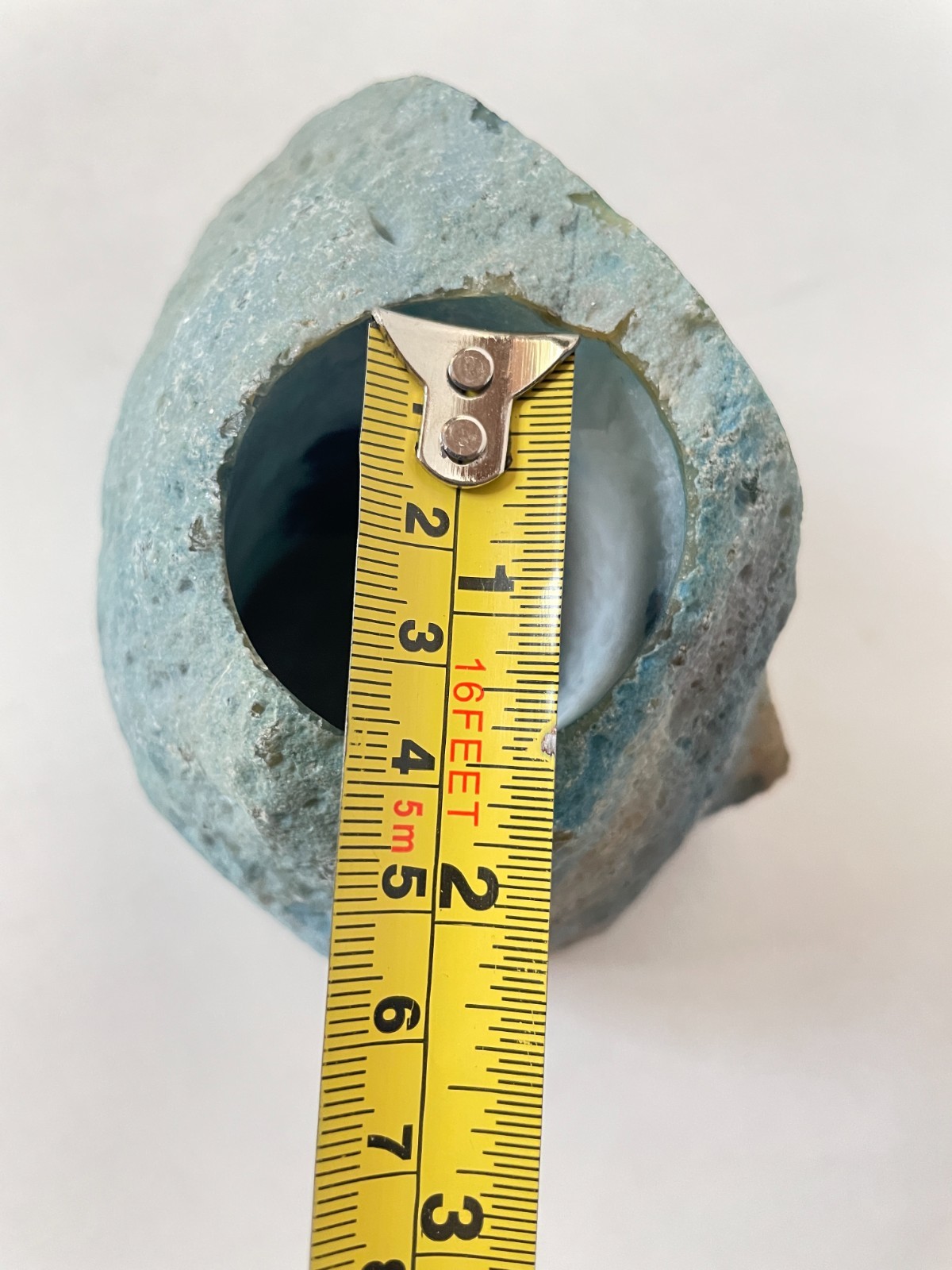 Quartz Crystal Druzy Half-Polished Blue Agate Geode Candle Holder Crystal Decor