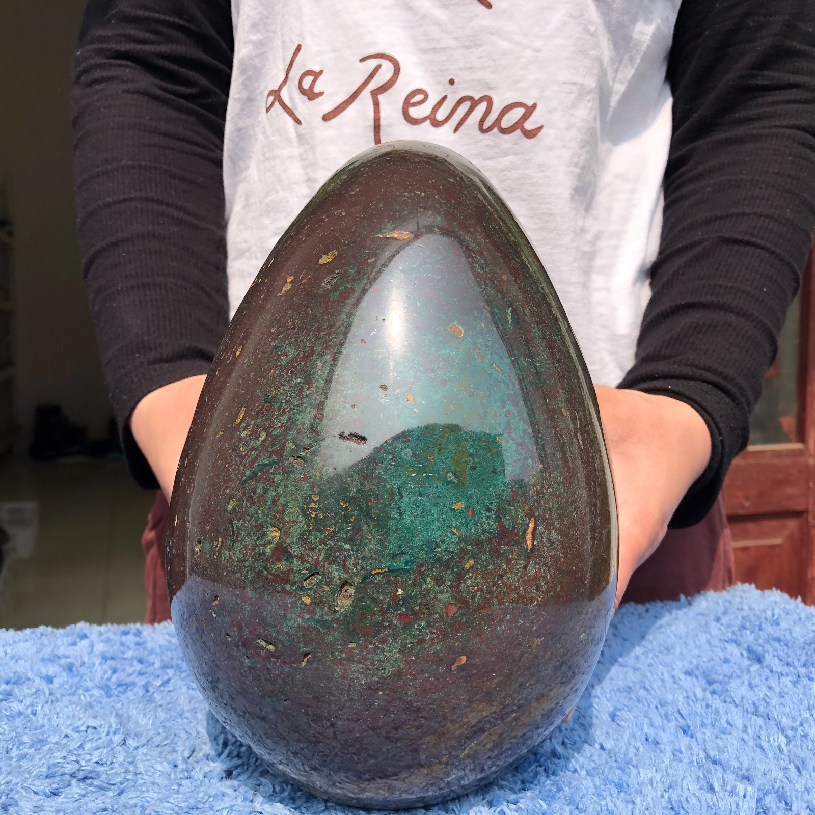 14.8LB Natural Ocean stone Quartz Crystal egg Mineral specimen Healing