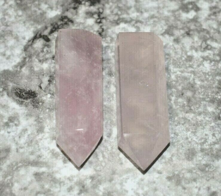 2 pieces 2 inches to 2.25 inches light Pink Quartz Crystal Points, Natural Rock