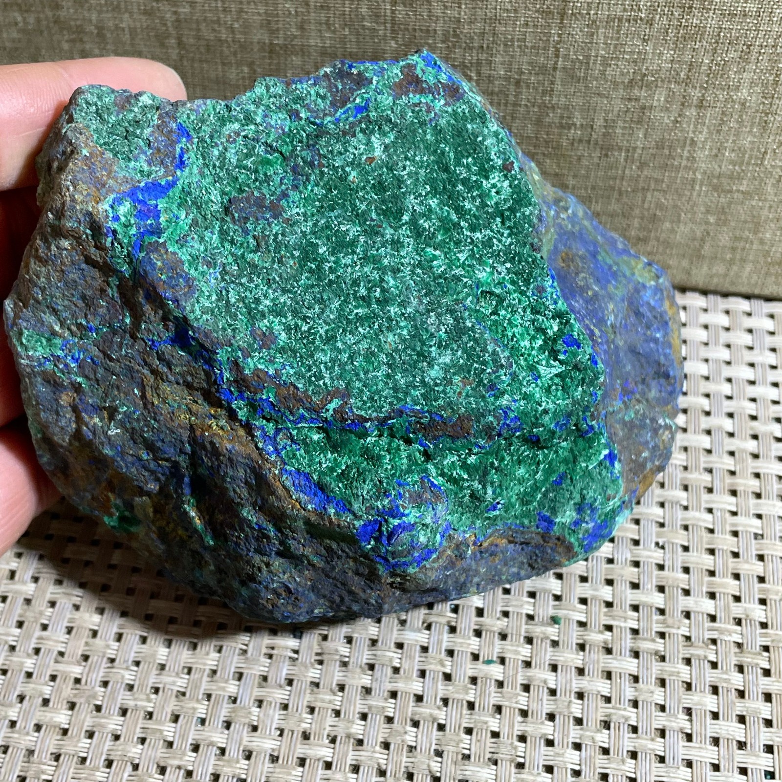 Restoration of Blue Copper Ore Quartz Crystal Mineral Samples 663g