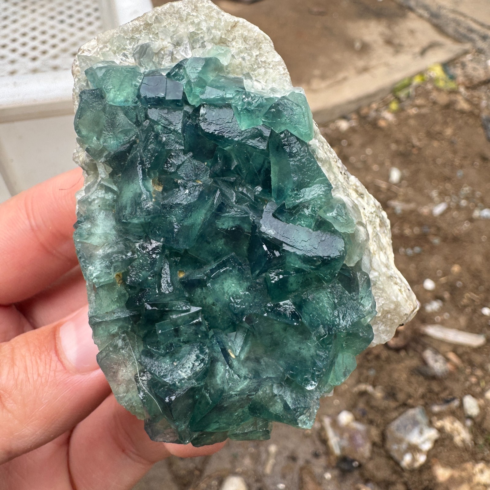 145G Natural cubic green fluorite crystal cluster rough mineral specimen Healing