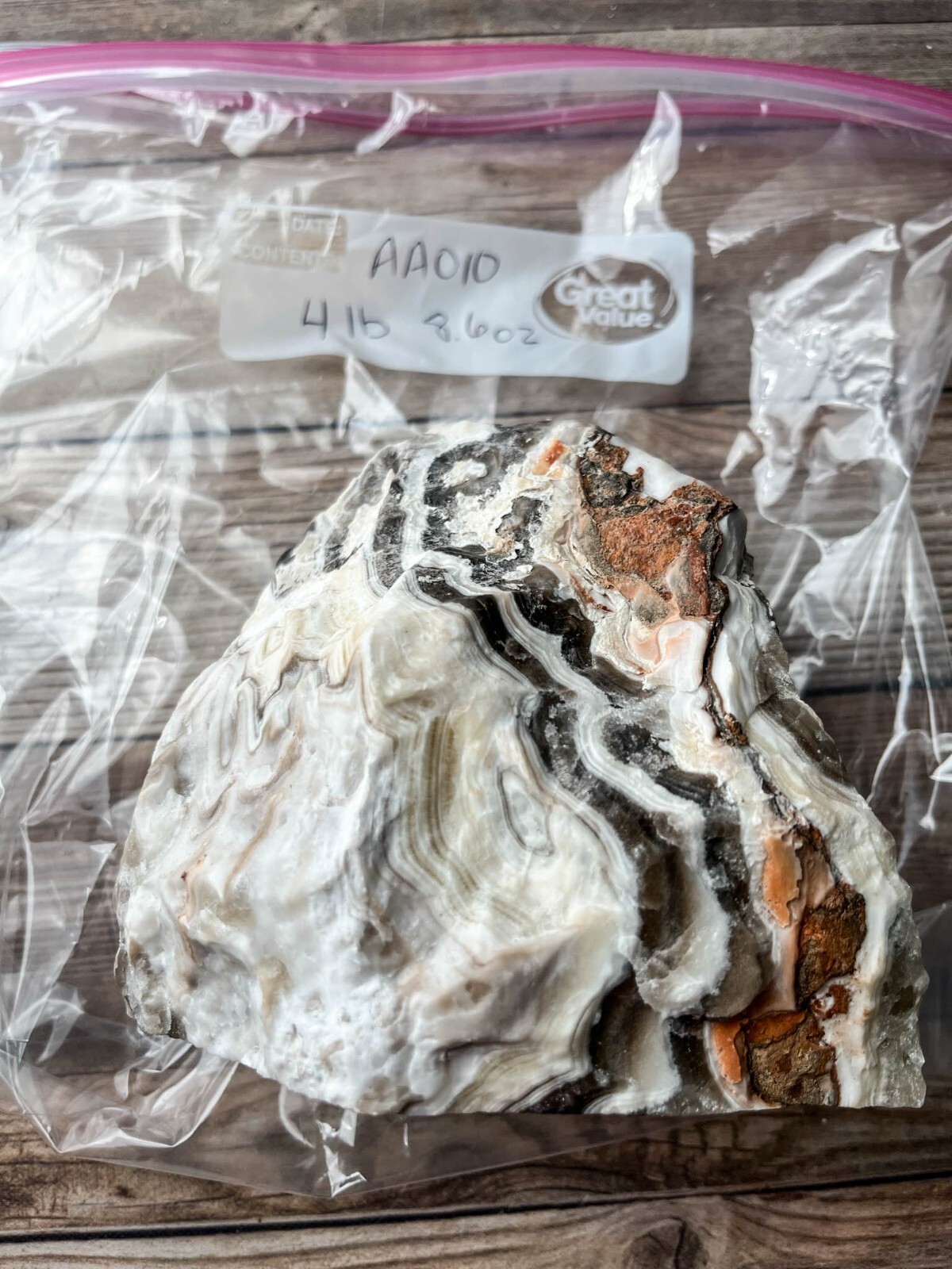 Zebra Calcite , 4 lb 8.6oz Mexican Raw Rough