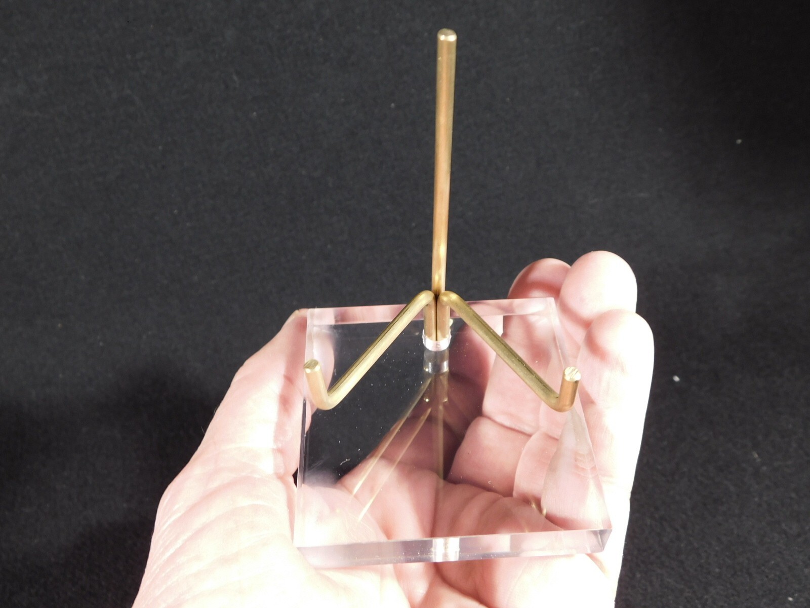 Easel Display Stand Brass Medium Size Adjustable Clear Acrylic Base