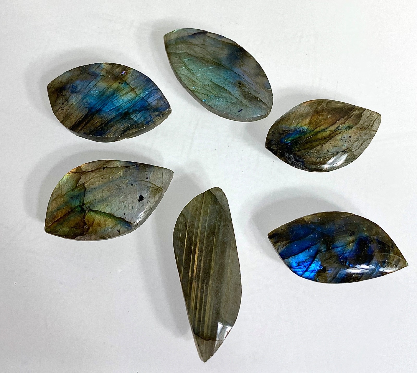 Wholesale Lot 12 Pcs Natural Labradorite Cabochon Crystal Healing Energy