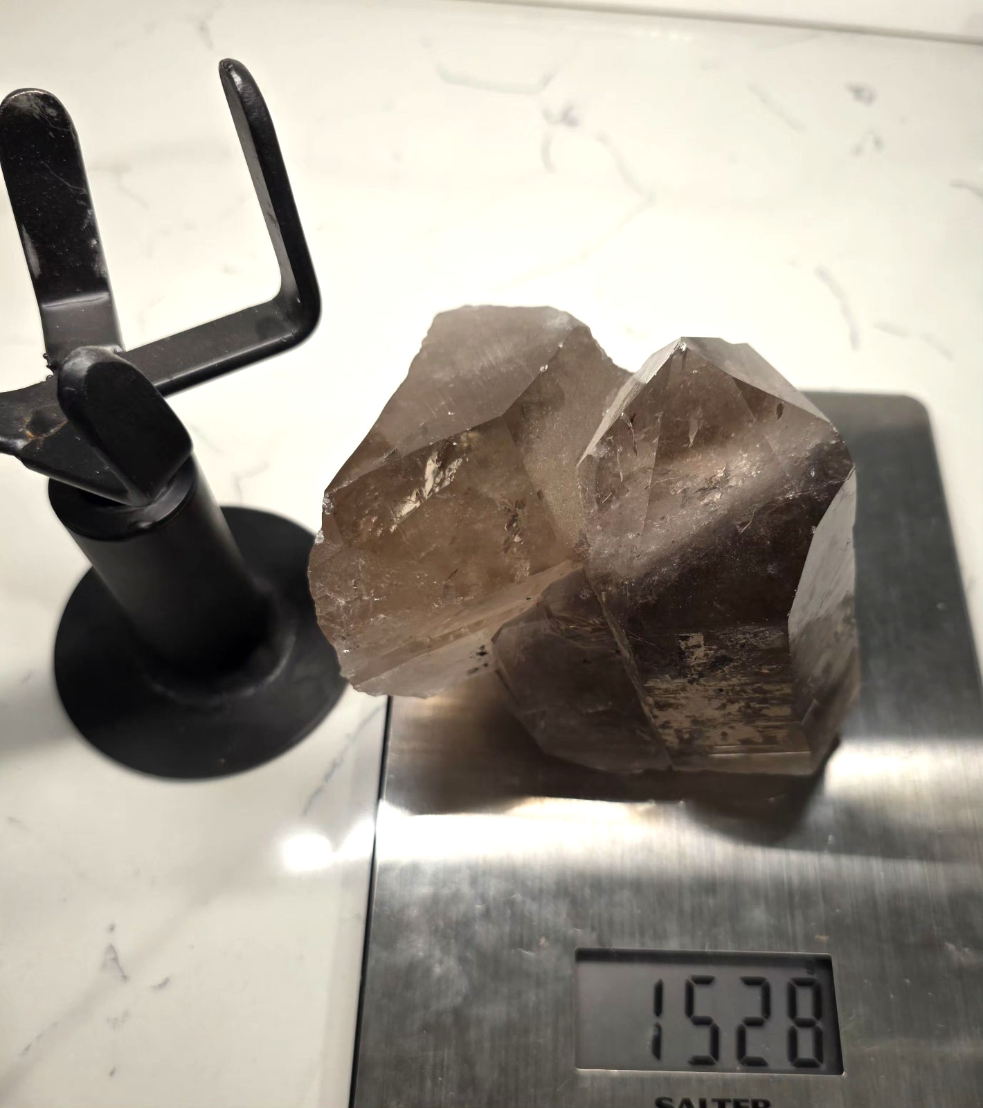 Natural Smoky Crystal Quartz Semi-polished Point Reiki Healing 3LB 5″ CHIPPED