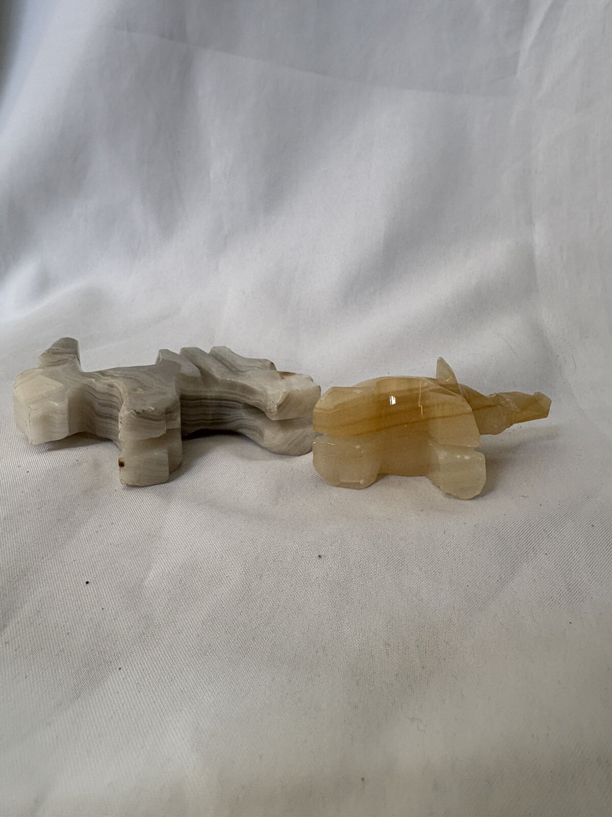 ￼ Vintage Hand Carved Polished Stone Elephant And Donkey/Mule/Burro READ