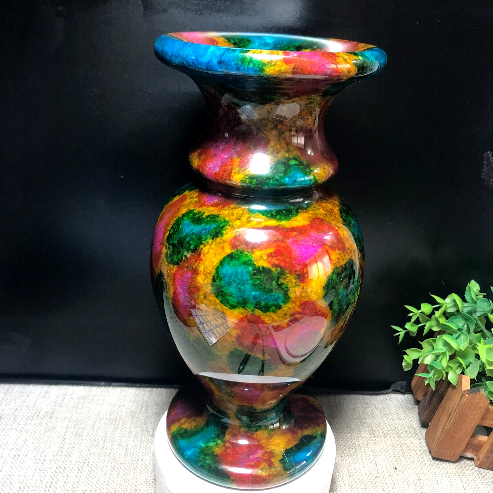 1PCS 3.2kg “Seven Colors Jade” Crystal Quartz Vase Specimen Collection