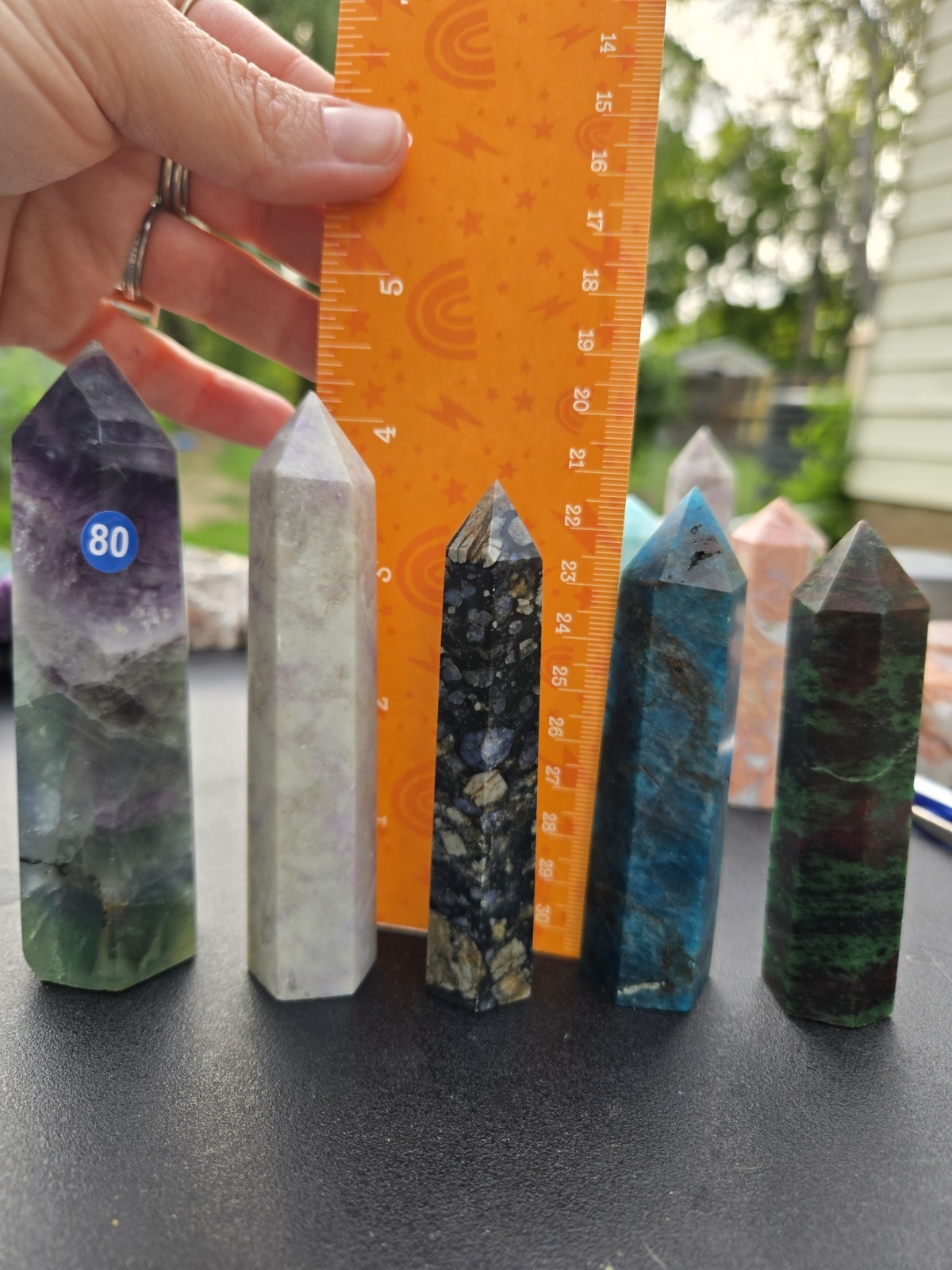 Set Of 5 High Quality Medium Size Carved Towers B80