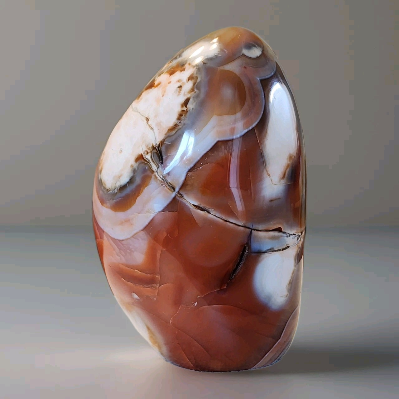 Natural Polished Large Decorative Red Carnelian Freeform 5.25″ Tall – USA