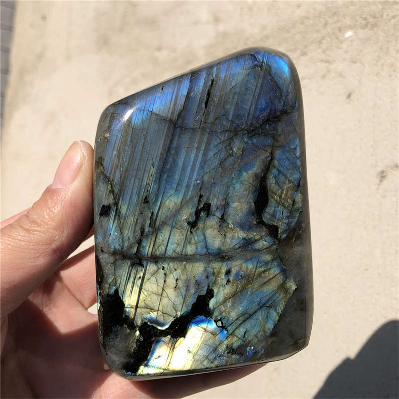 820g Natural Labradorite Quartz Crystal Spectrolite Mineral Reiki healing