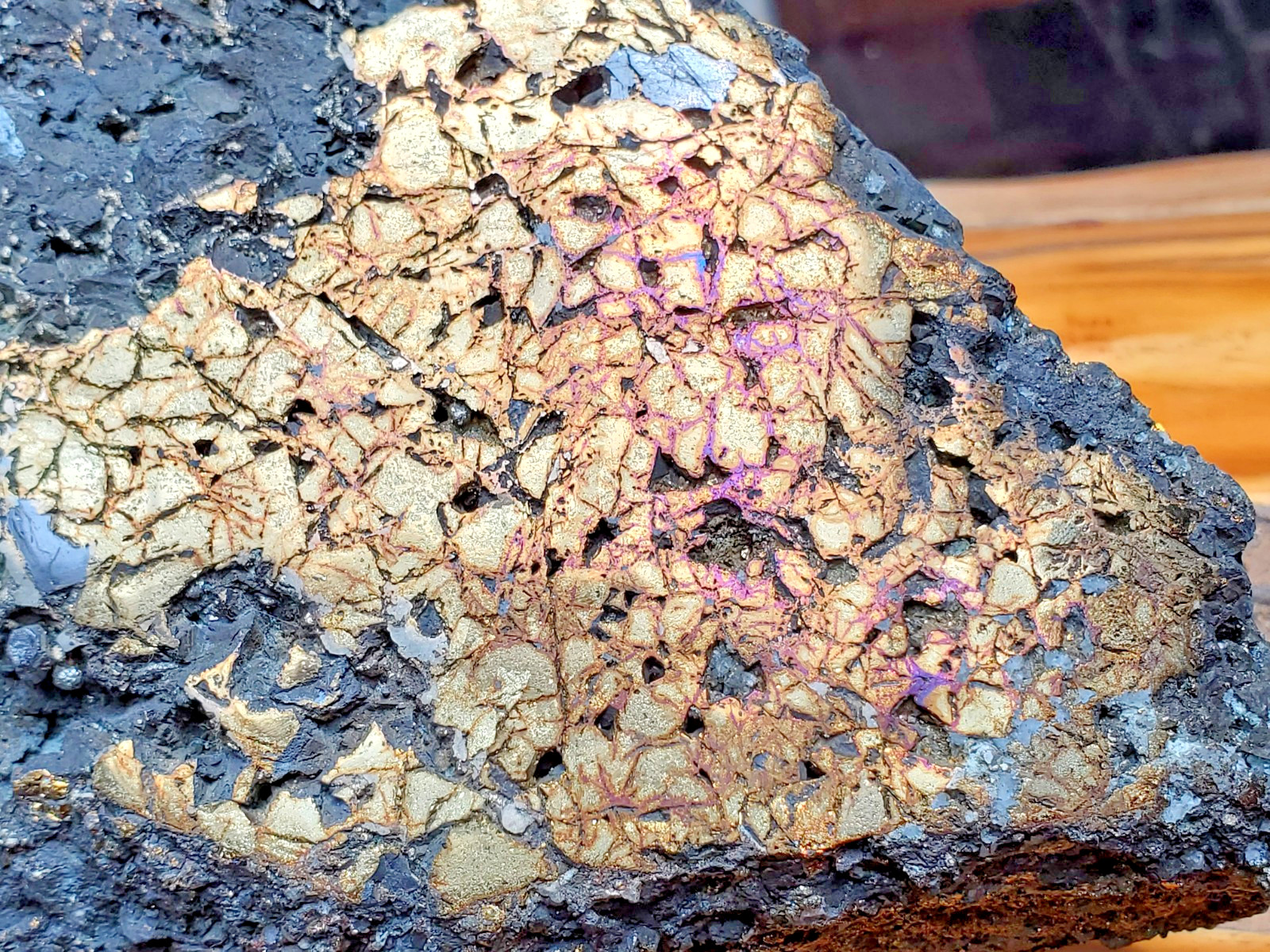 1469G Top Raw Sphalarite ,Chalcopyrite Peacock Partly Polished Specimen
