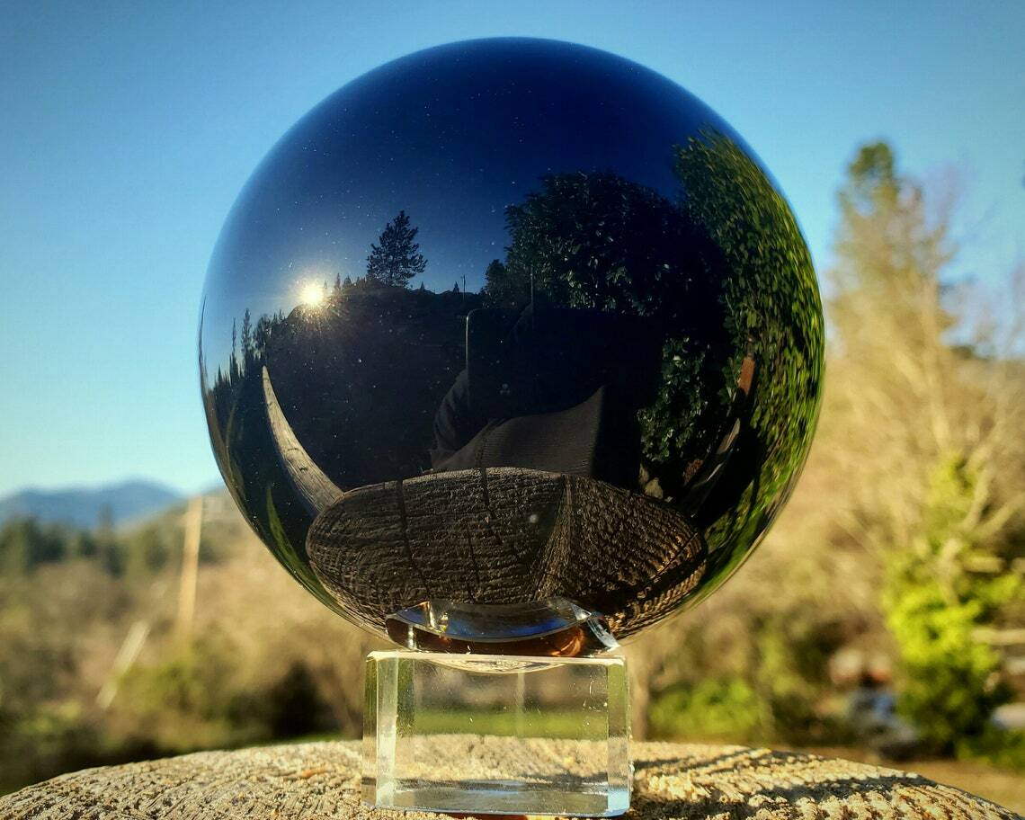 80mm Large Black Crystal Ball, Crystal Fortune Telling Ball, Quartz, 3.15 Inch