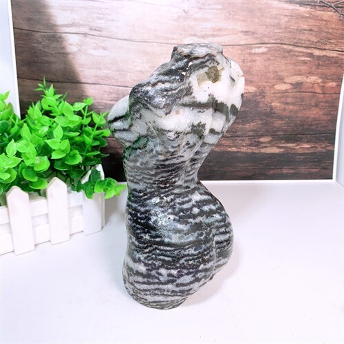 1pc Natural crystal Woman body Fluoirte goddess carving healing Home decoration