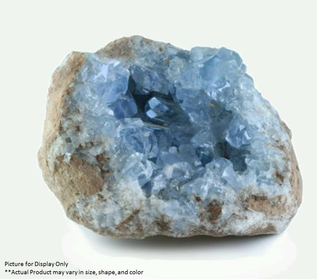 Madagascar Sky Blue Celestite Crystal Druzy Cluster Geode Mineral 2″-4″