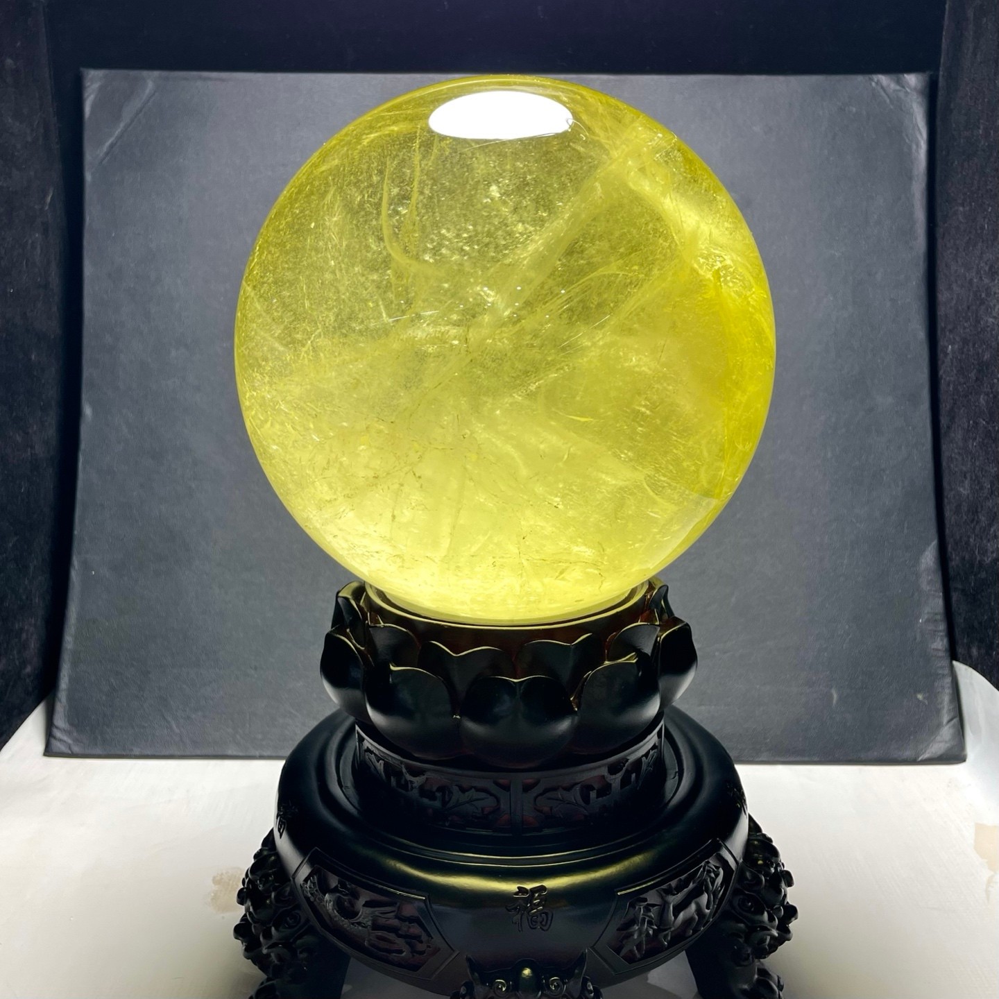 21LBTop Natural Citrine Sphere Quartz Crystals Reiki Ball Gems Decorate Gift