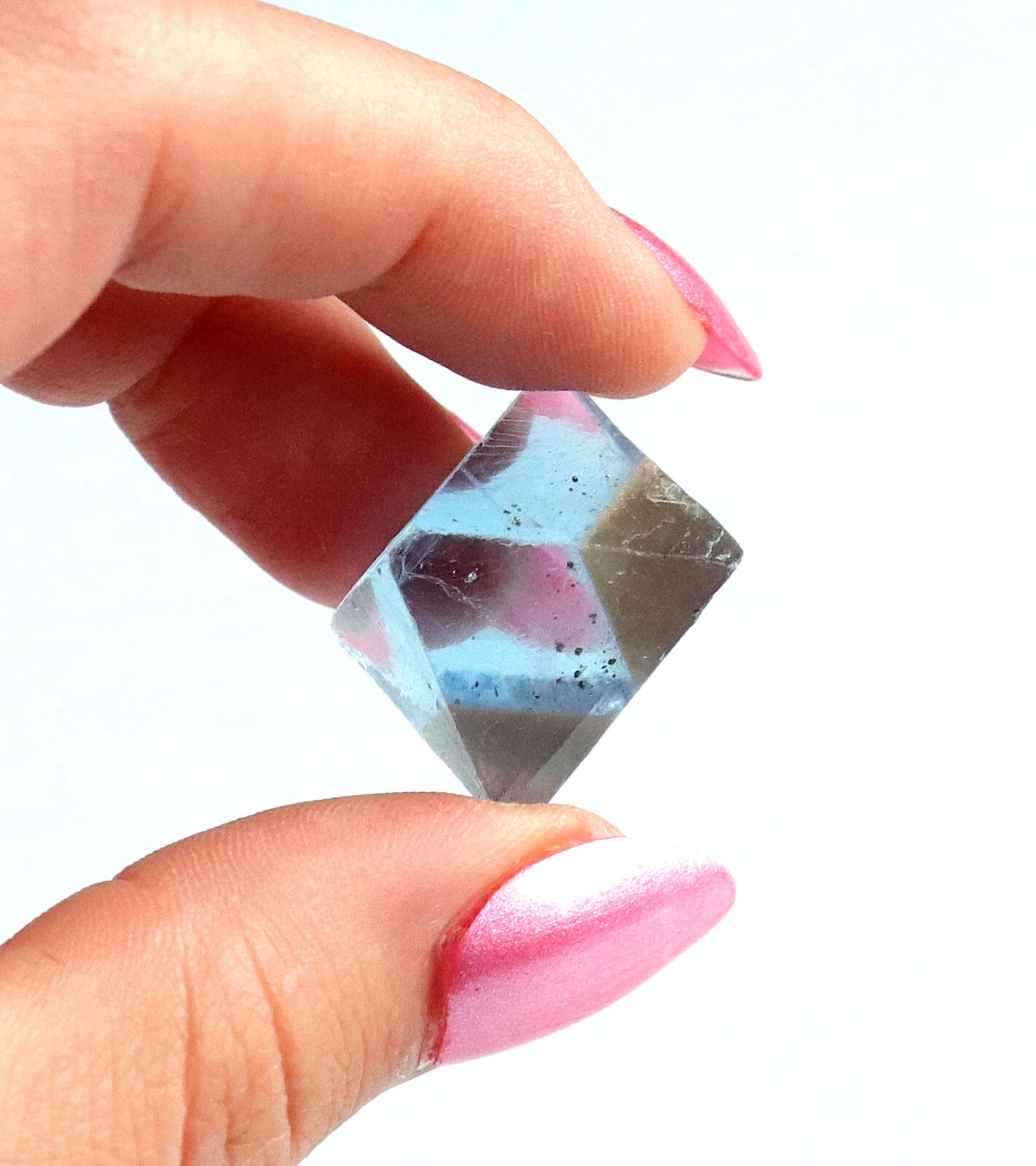 Fluorite Octahedron Gemmy Sky Blue Color Cave In Rock, Illinois 2.9 Cms