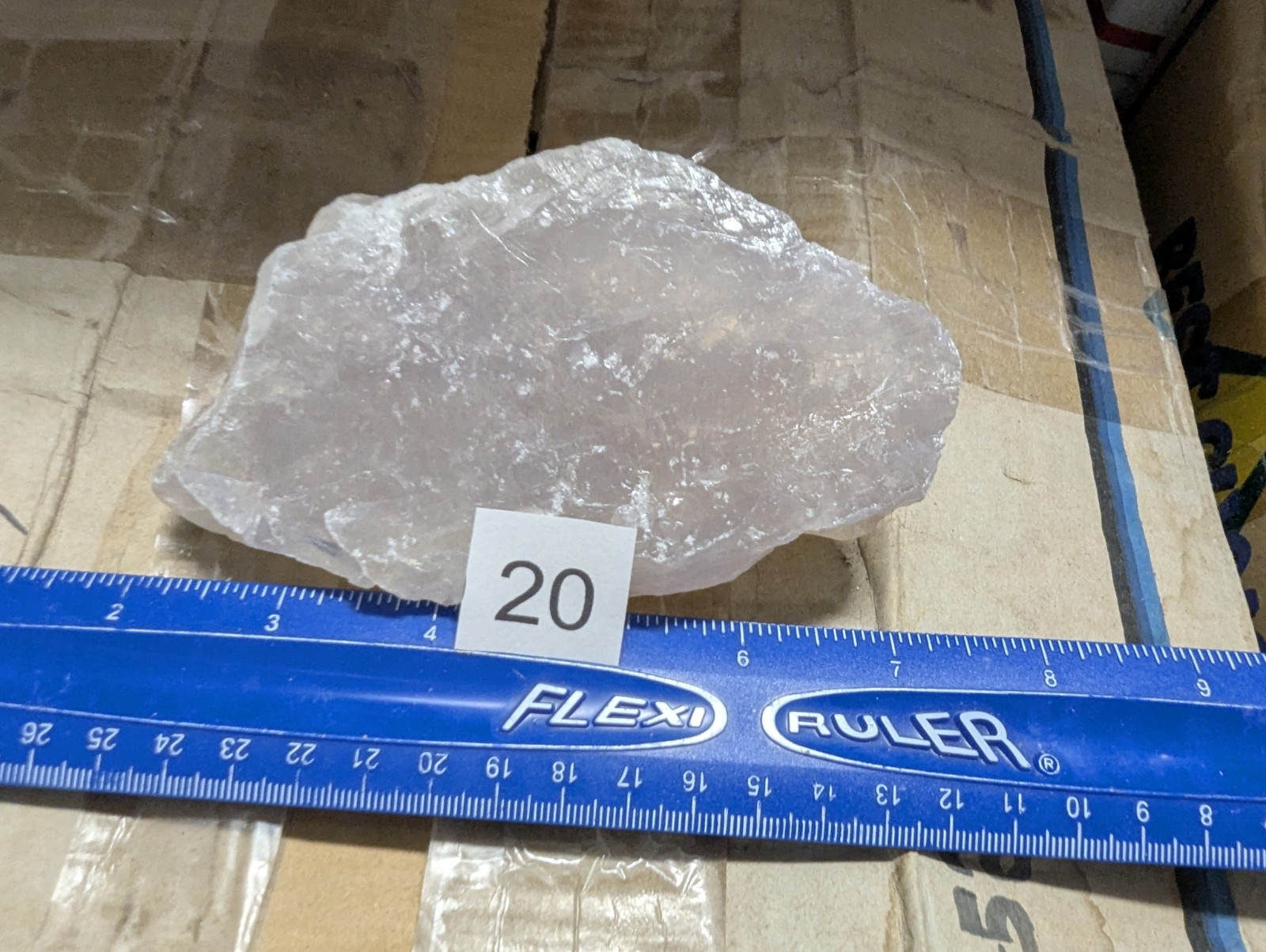 Blue grey rose quartz crystal 1.15 pounds lbs large size