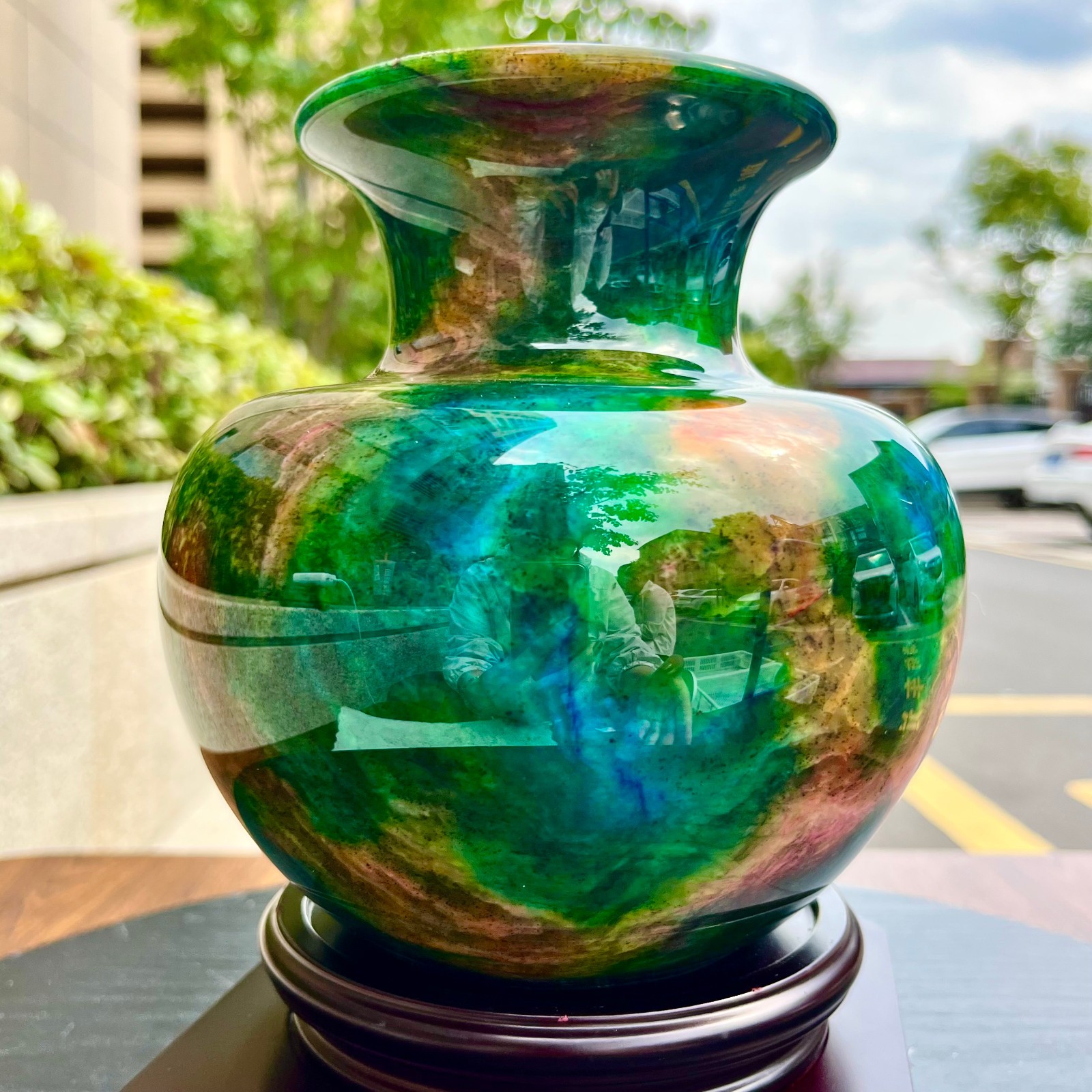 3.78LB Natural “Seven Colors Jade” vase specimen -Taiwan China