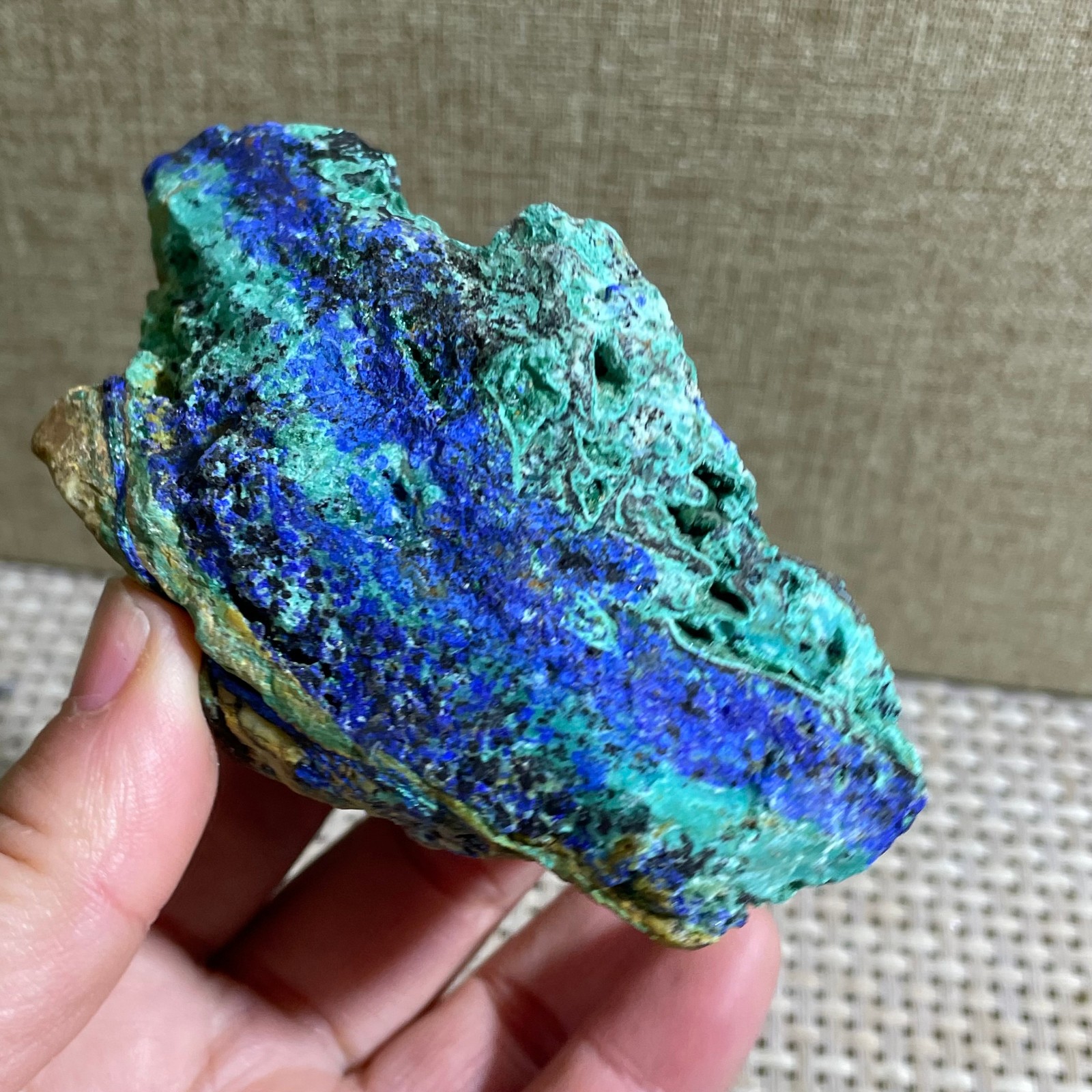 Restoration of Blue Copper Ore Quartz Crystal Mineral Samples 231g