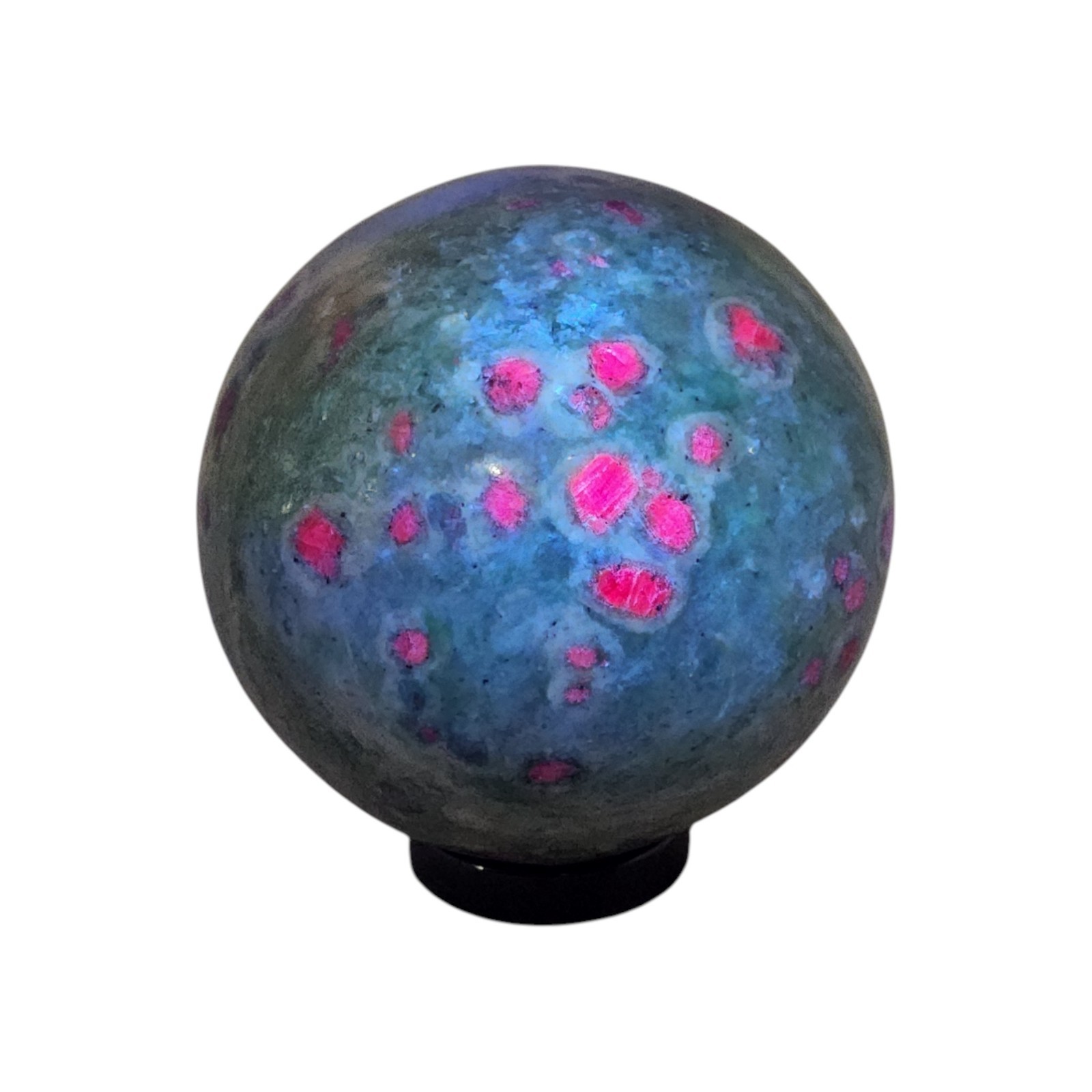 Ruby in Fuchsite, 2 3/8″, India, sphere, display specimen, #R-6752