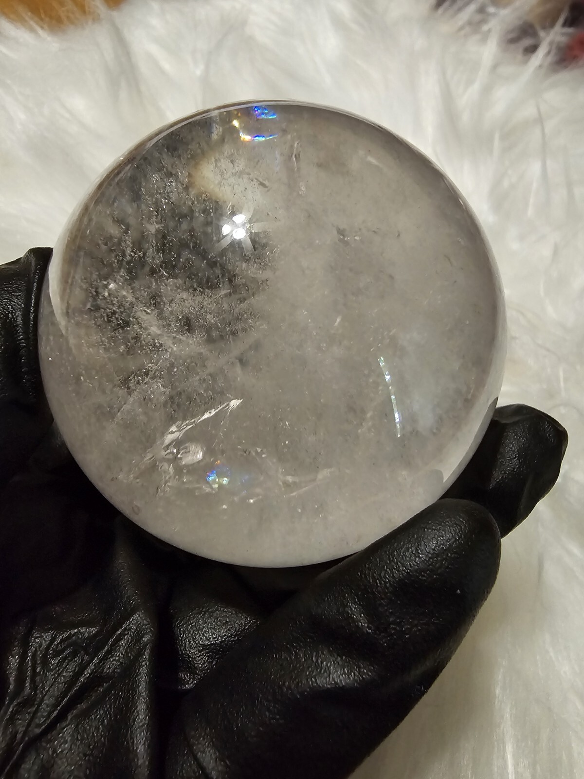 Garden Quartz Crystal Sphere Very Clear With Light Stand Included HIGH QUALITY