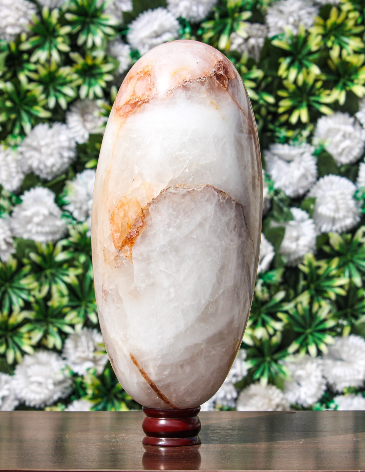 Polished 335MM Red Fire Quartz Stone Healing Charged Metaphysical Chakra Lingam
