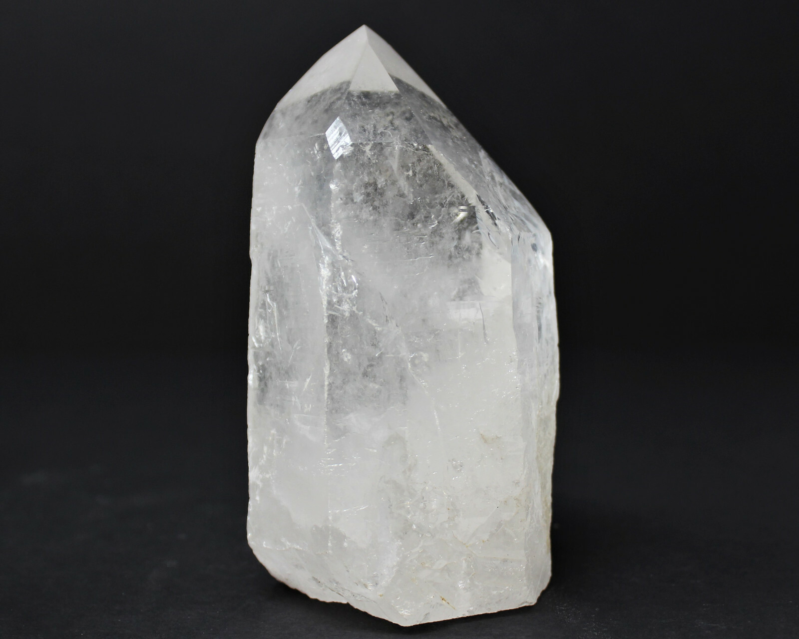 LARGE Clear Quartz Crystal Point with Cut Base – Free Standing Crystal Points