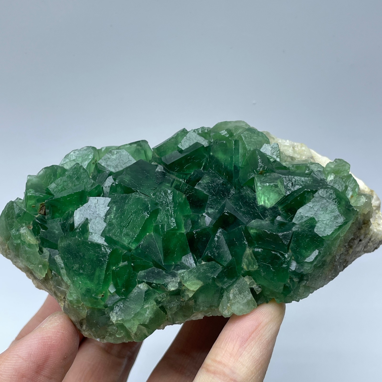 Natural Madagascar Green Fluorite Mineral Specimen Crystal Cluster Healing