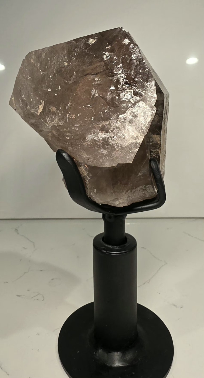 Natural Smoky Crystal Quartz Semi-polished Point Reiki Healing 3LB 5″ CHIPPED