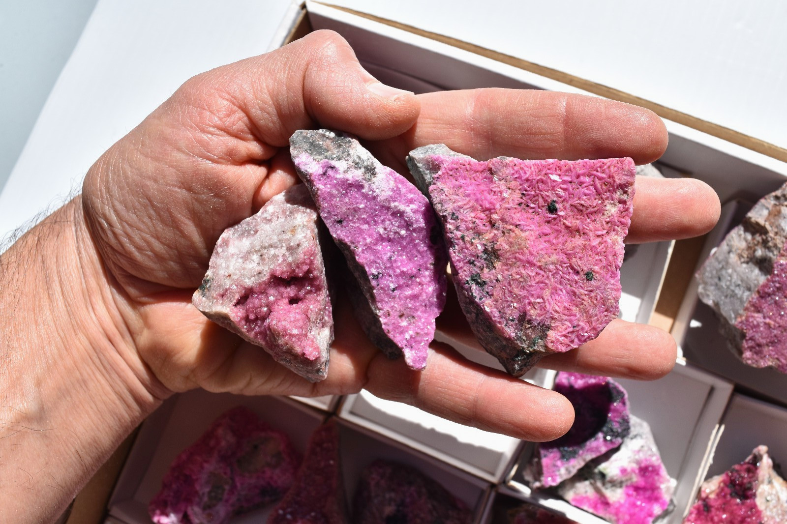 WHOLESALE Cobaltoan Calcite from Congo 3 kg 35 pieces # 5761