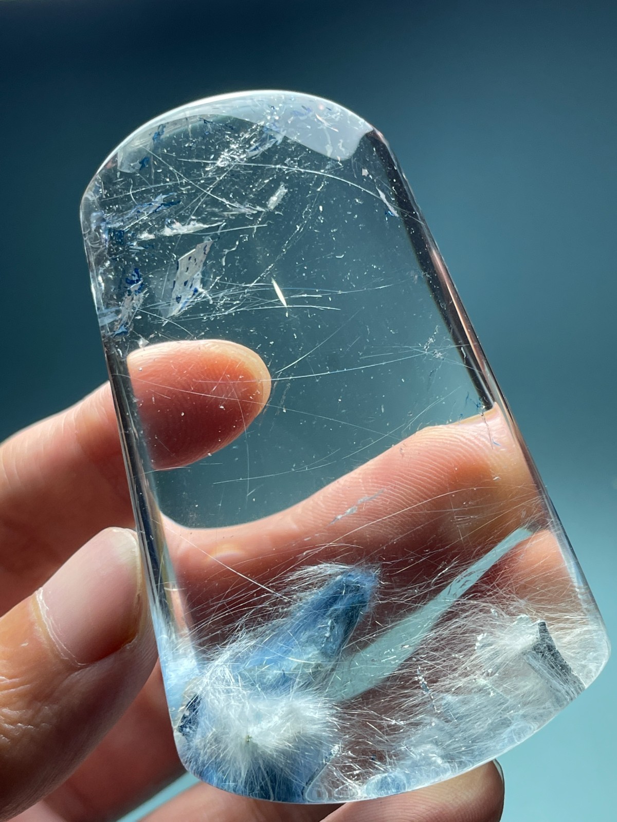 513Ct Natural Clear Beautiful Blue Dumortierite Crystal Quartz Polished Specimen