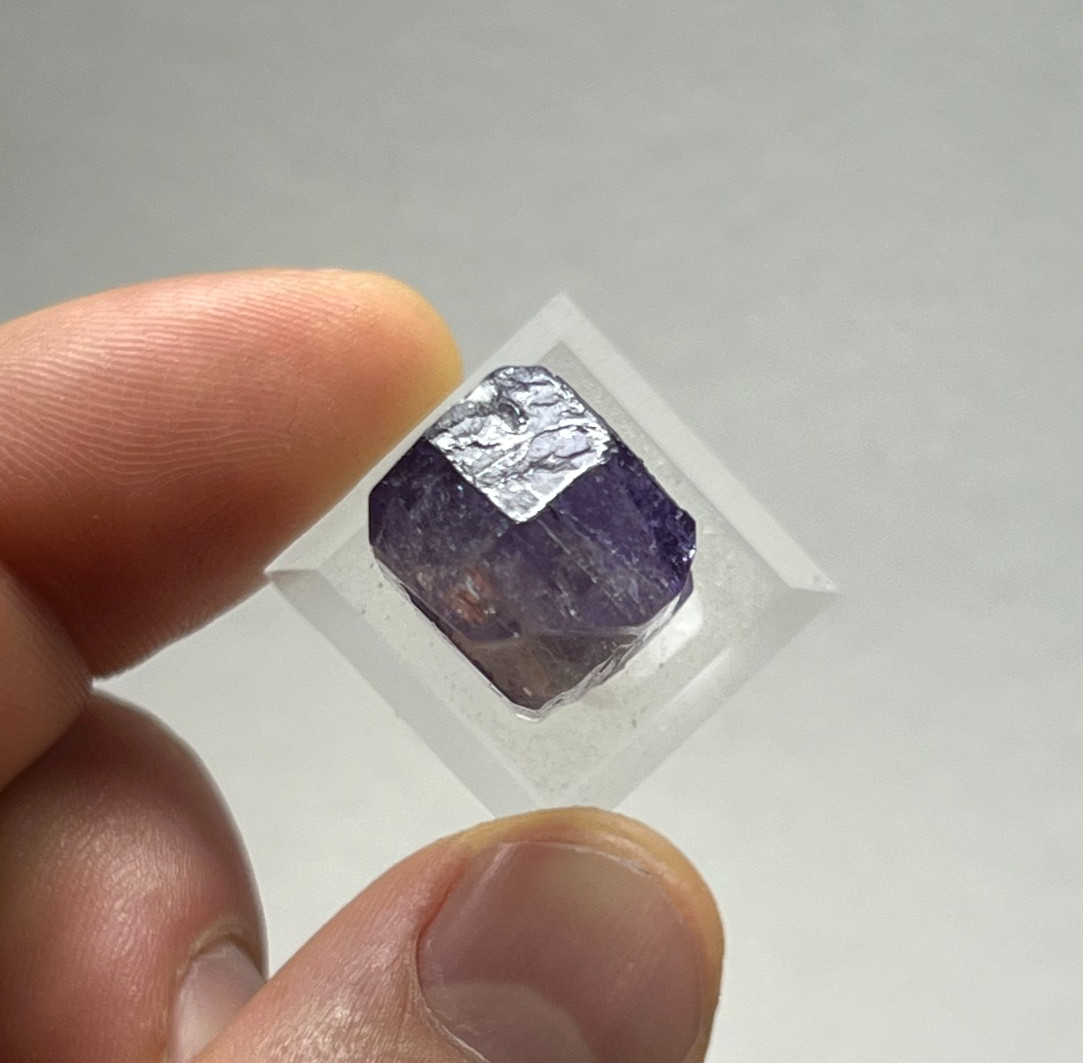 UV Reactive Purple SCAPOLITE Crystal *Gemmy* Mounted Thumbnail – Badakhshan