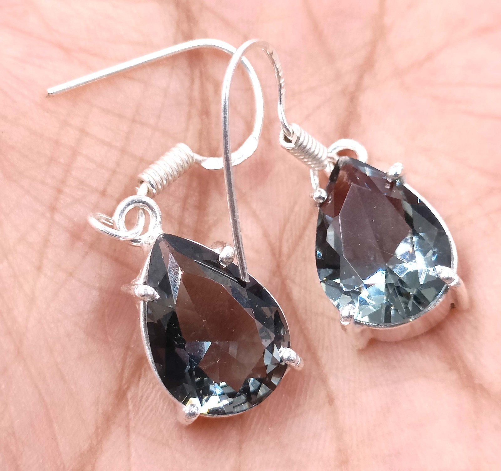 17.80 Ct Natural Blue Alexandrite Pear Shape 925 Earring Silver IGL Gems 6YHC