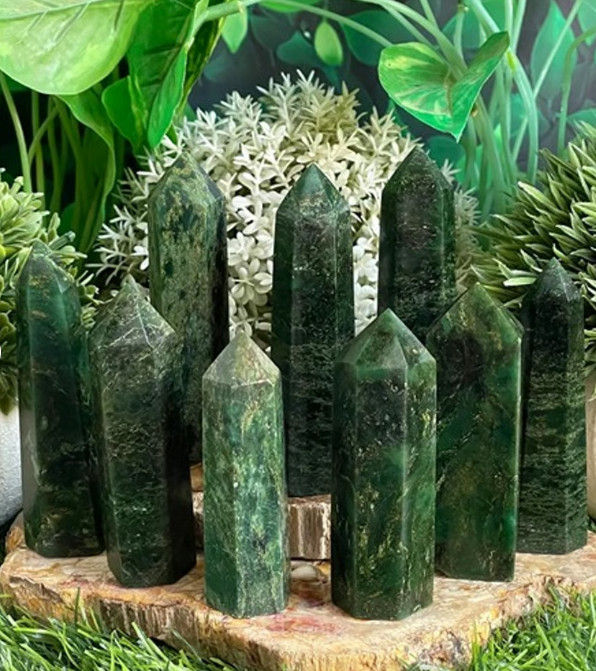 2025NEWFIND Wholesale Lot 1Lb Emerald Obelisk Tower Chakra Healing Crystals Deco