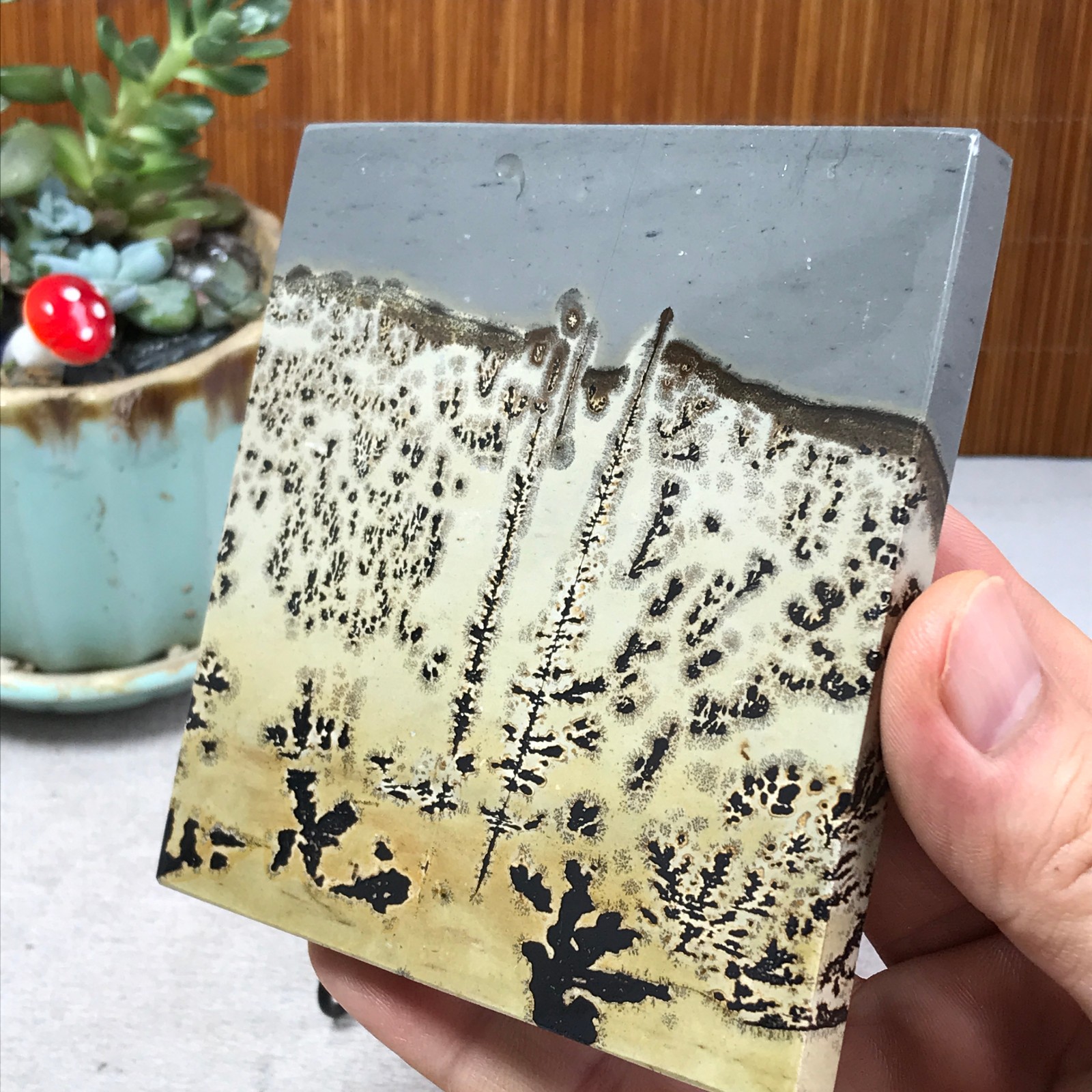 231g Natural Chinese painting stone crystal ornaments for home decoration A6865