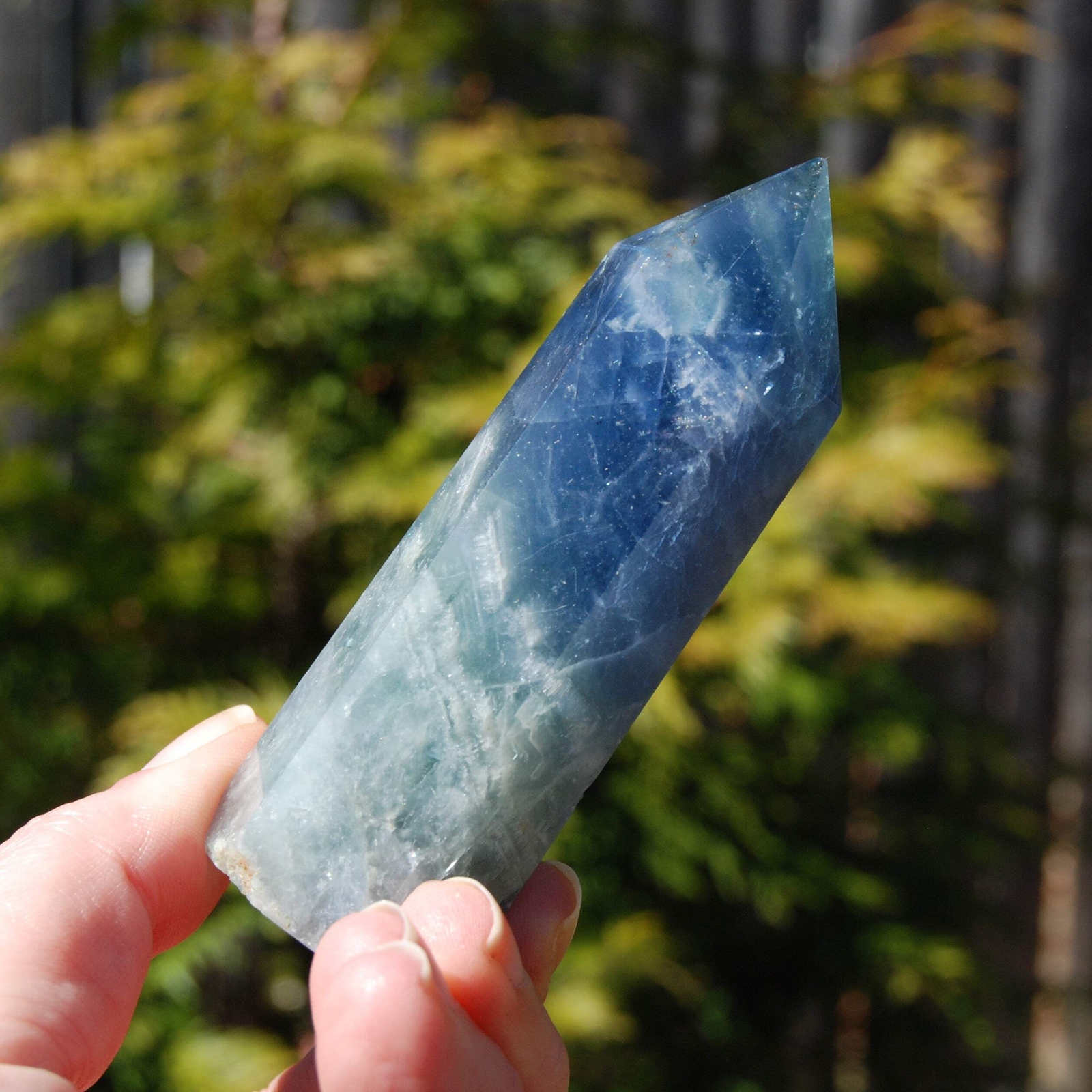 3.75in 159g Blue Fluorite Crystal Tower
