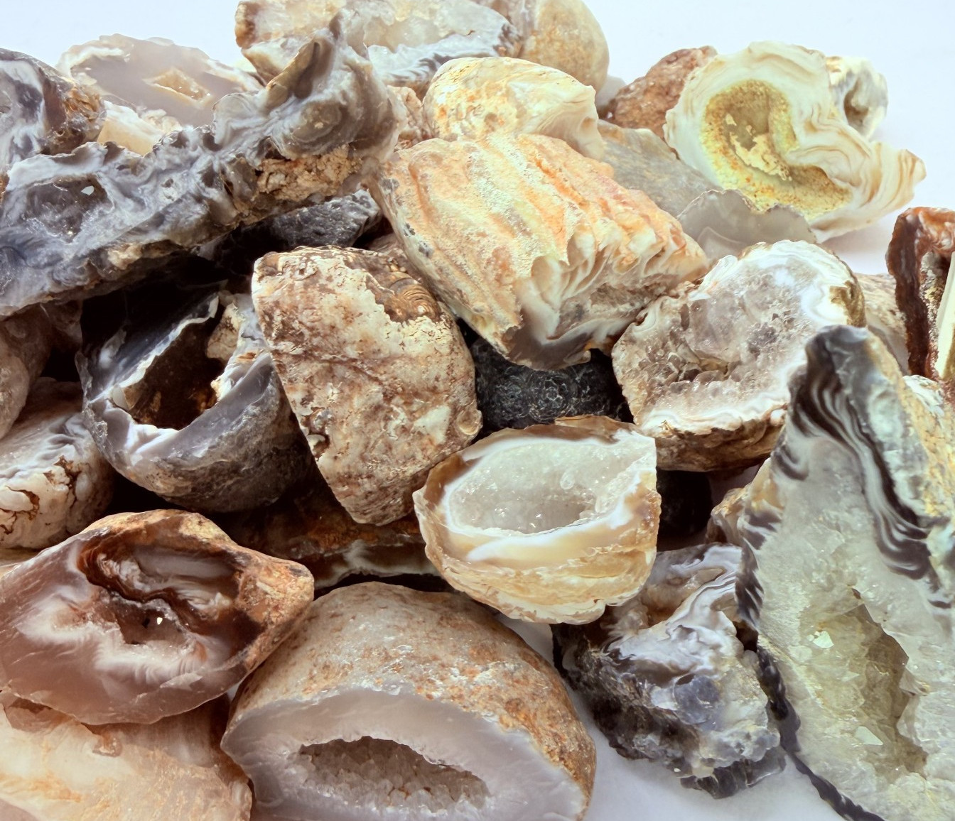 1 2 lb Mini Occo Geodes Brazil Agate Druzy Crystal Variety Lot 9 12pcs 1″