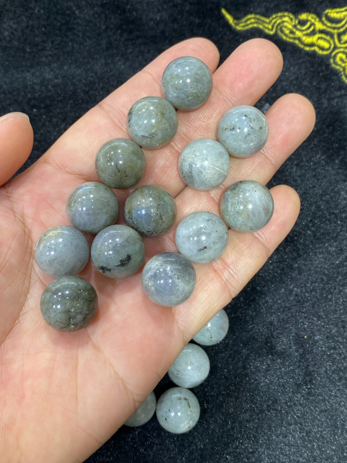 10pcs Natural Labradorite Sphere Carved Quartz Crystal ball 15mm reiki heal gift
